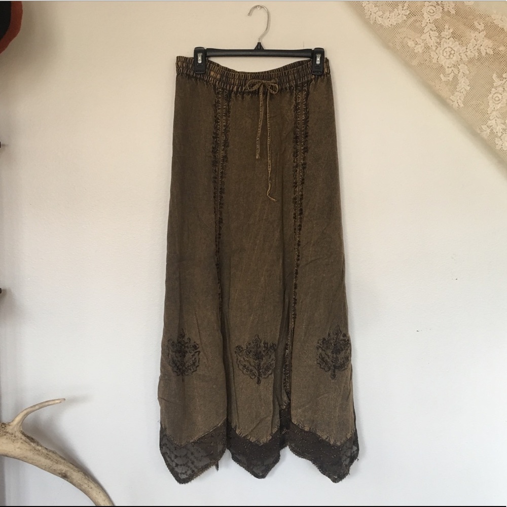 Moss Green Bohemian Skirt
